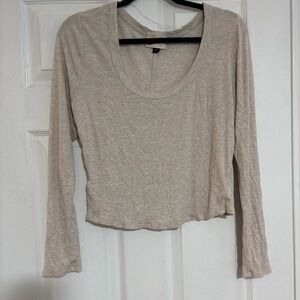 Women's Cream Long Sleeve Top